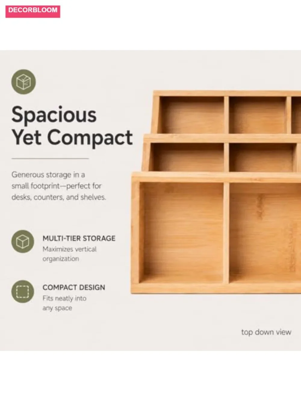 Tea Bag Organizer - Bamboo Storage Box Holds 180 Tea Bags
